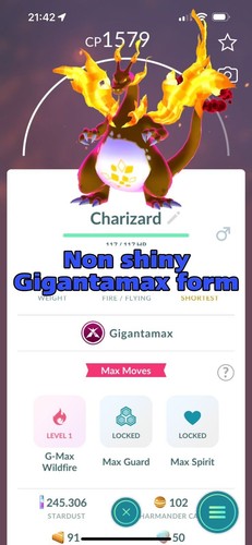 Charizard giga max non - giga, lucido