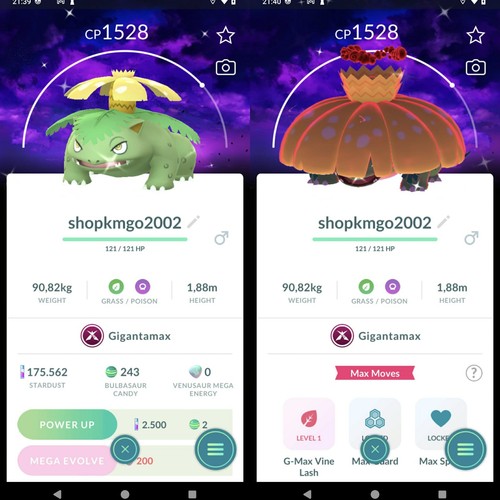 Shiny venusaur gigantamax dark - shiny,