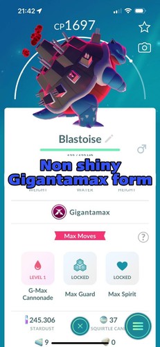 Blastoise giga max - max, non